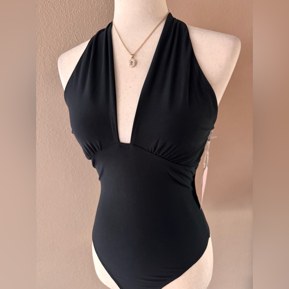 Black Halter bodysuit